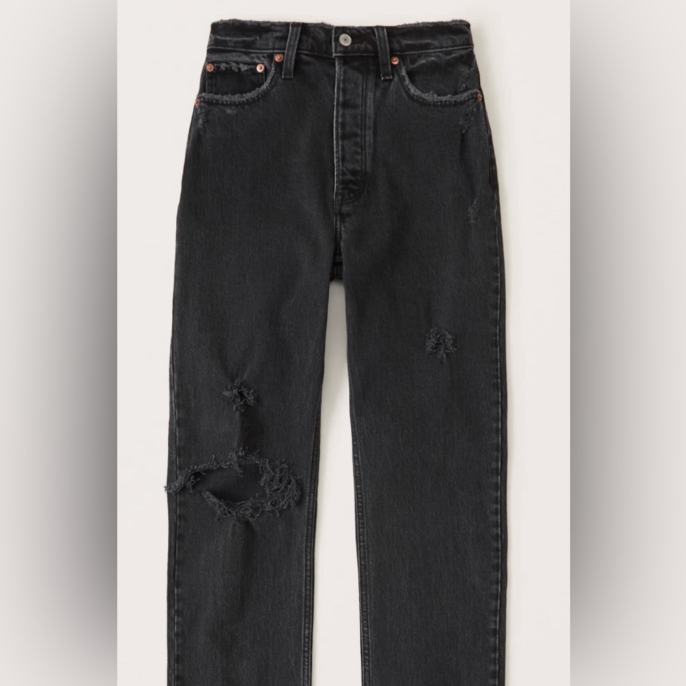 Black Abecrombie Hi Rise Jeans